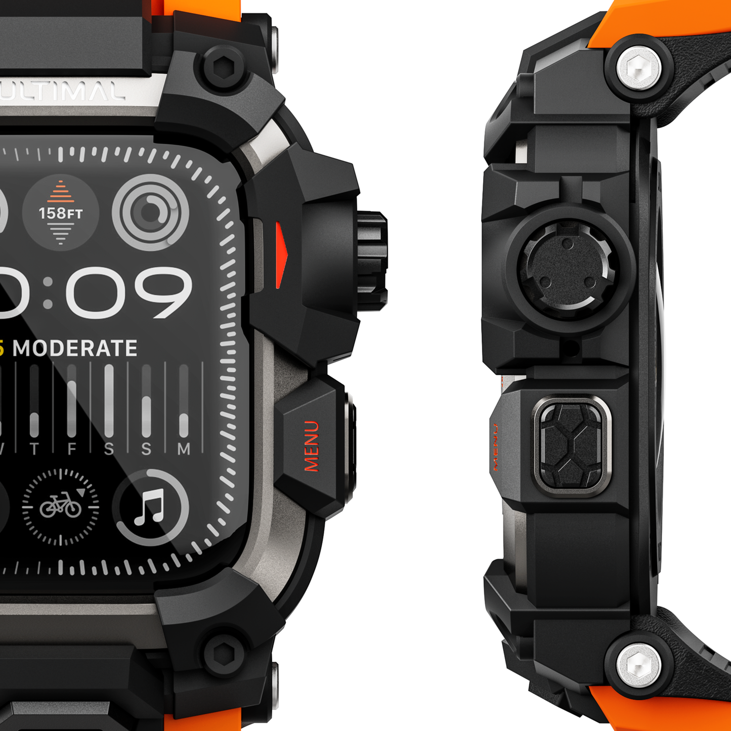 Shield Protect Case Band for Apple Watch Men,Military Grade Shockproof Bumper Cover for iWatch Tactical Band