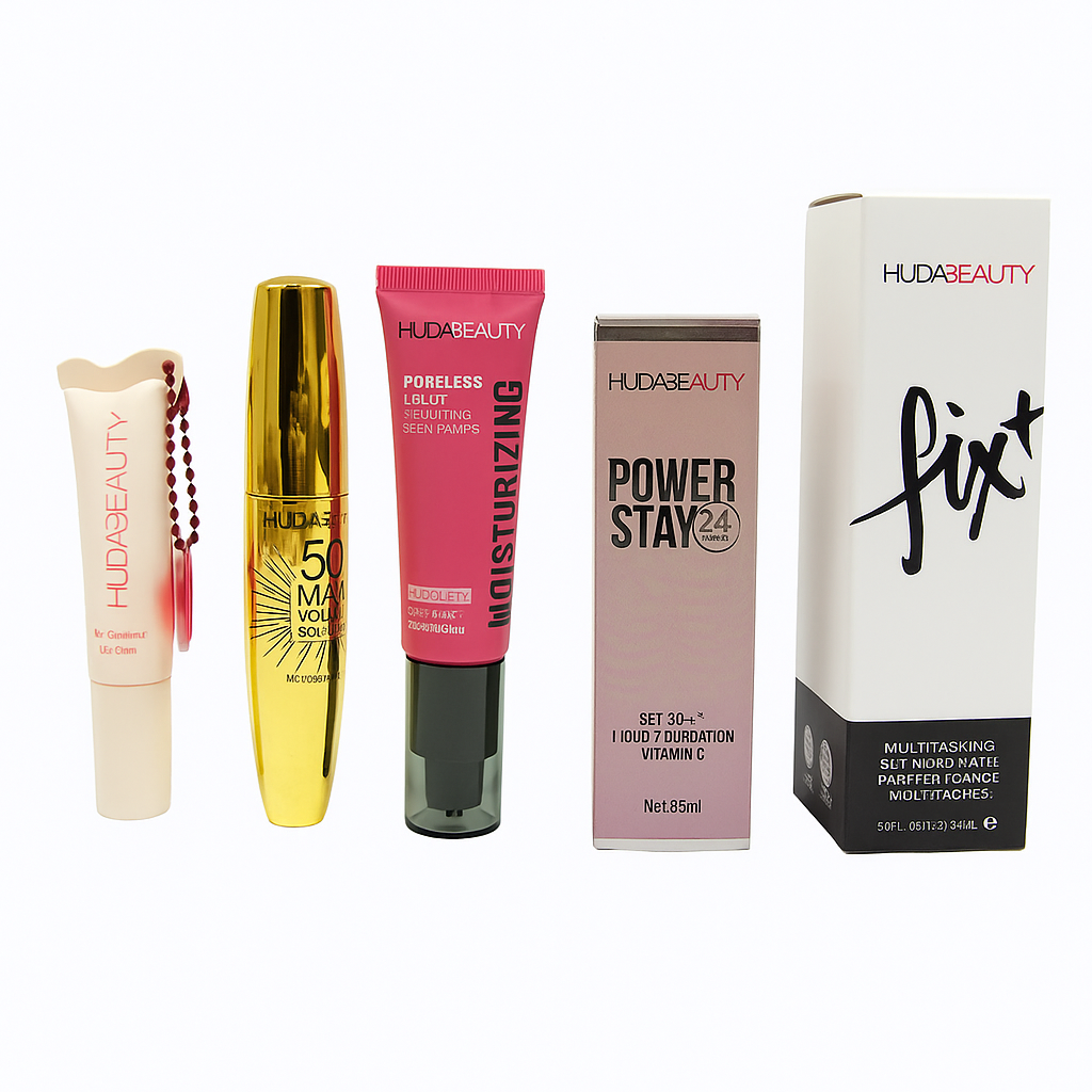 HUDA BEAUTY Makeup Bundle Deal – Limited Offer (Free Lip Balm Included)