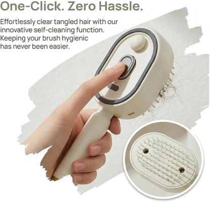 5 in 1 Rechargeable Hair Straightener Brush with Detangling Comb