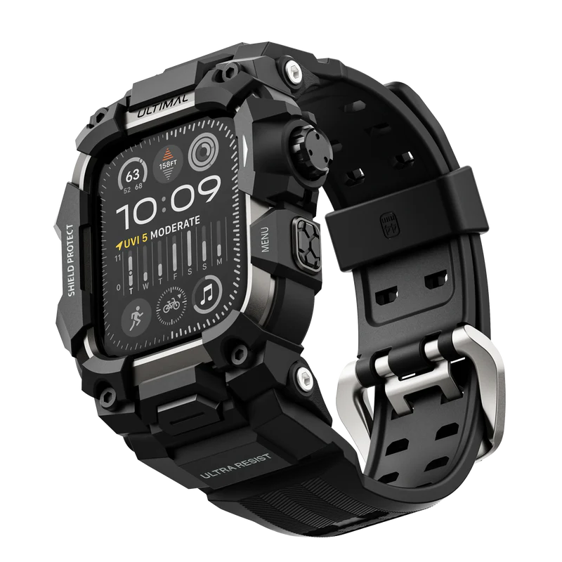 Shield Protect Case Band for Apple Watch Men,Military Grade Shockproof Bumper Cover for iWatch Tactical Band