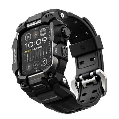 Shield Protect Case Band for Apple Watch Men,Military Grade Shockproof Bumper Cover for iWatch Tactical Band