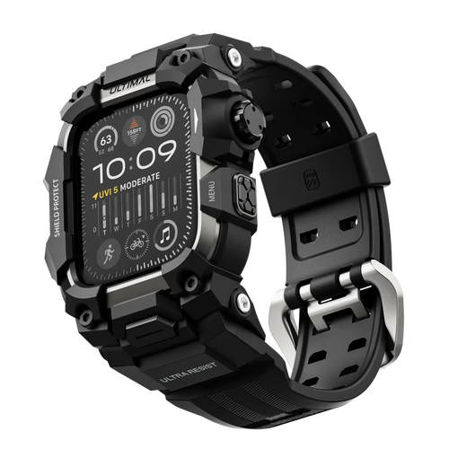 Shield Protect Case Band for Apple Watch Men,Military Grade Shockproof Bumper Cover for iWatch Tactical Band
