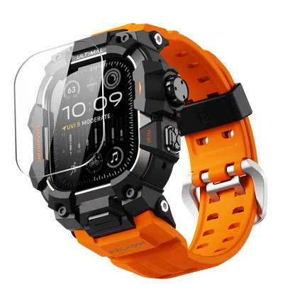 Shield Protect Case Band for Apple Watch Men,Military Grade Shockproof Bumper Cover for iWatch Tactical Band