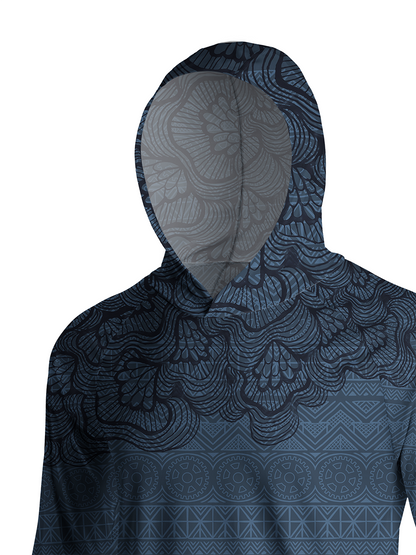 Orionride Floral Shadow Pattern Long Sleeve Cycling Hoodie Shirt