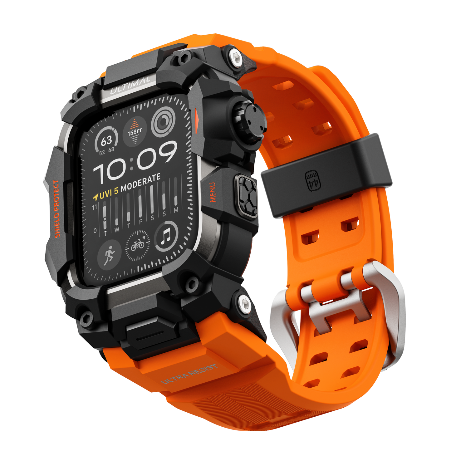 Shield Protect Case Band for Apple Watch Men,Military Grade Shockproof Bumper Cover for iWatch Tactical Band