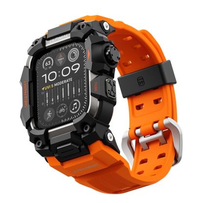 Shield Protect Case Band for Apple Watch Men,Military Grade Shockproof Bumper Cover for iWatch Tactical Band