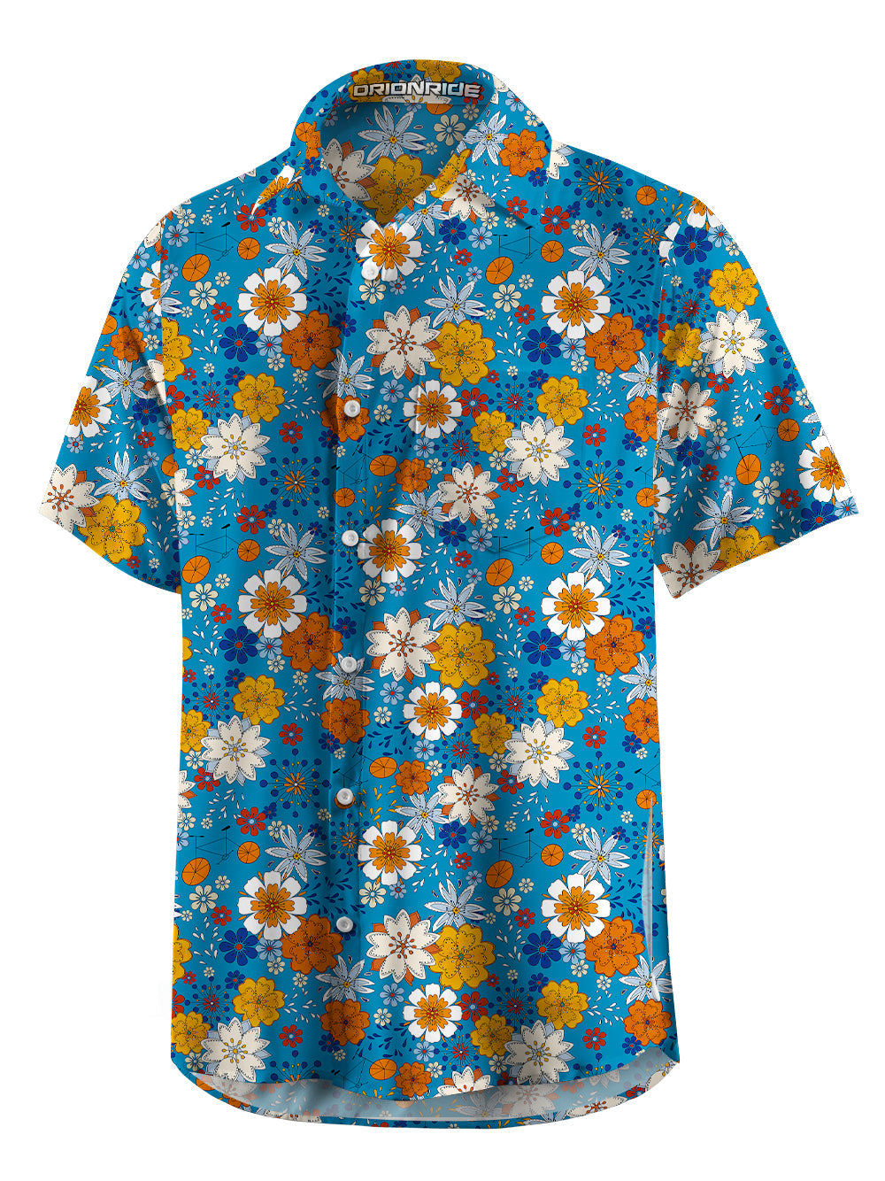 Orionride Fragrant Flowers Zipper Pockets Ultra Lightweight Short Sleeves Gravel Shirt
