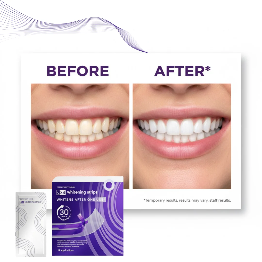 SmileV34™Whitening Strips: ‘’The Fast Track to a Stunning Smile! 42 in a box