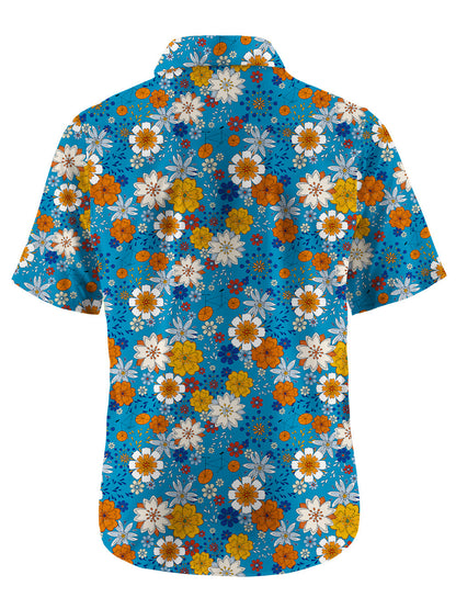 Orionride Fragrant Flowers Zipper Pockets Ultra Lightweight Short Sleeves Gravel Shirt