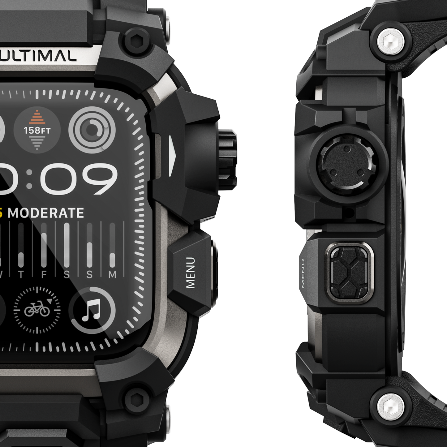 Shield Protect Case Band for Apple Watch Men,Military Grade Shockproof Bumper Cover for iWatch Tactical Band
