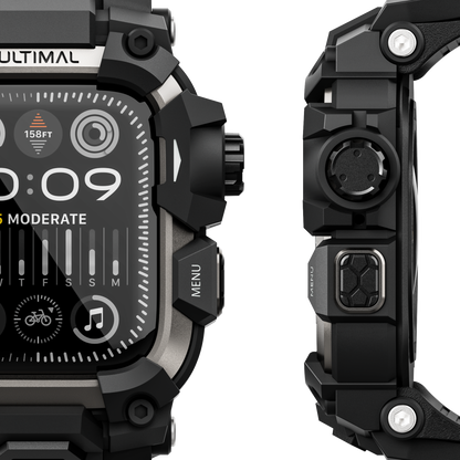 Shield Protect Case Band for Apple Watch Men,Military Grade Shockproof Bumper Cover for iWatch Tactical Band