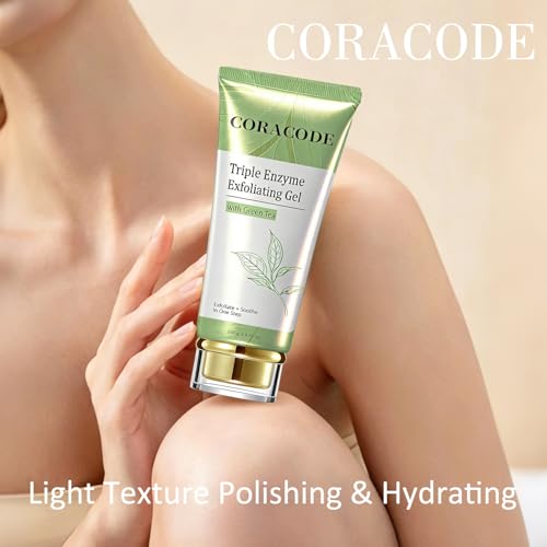 Triple Enzyme Green Tea Exfoliating Aqua Peel Gel, Deep Pore Face Exfoliant, Gentle Facial Exfoliator, Dead Skin Remover, Natural Cellulose for Peeling, Reveal All-New Skin(100ml)