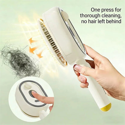 5 in 1 Rechargeable Hair Straightener Brush with Detangling Comb