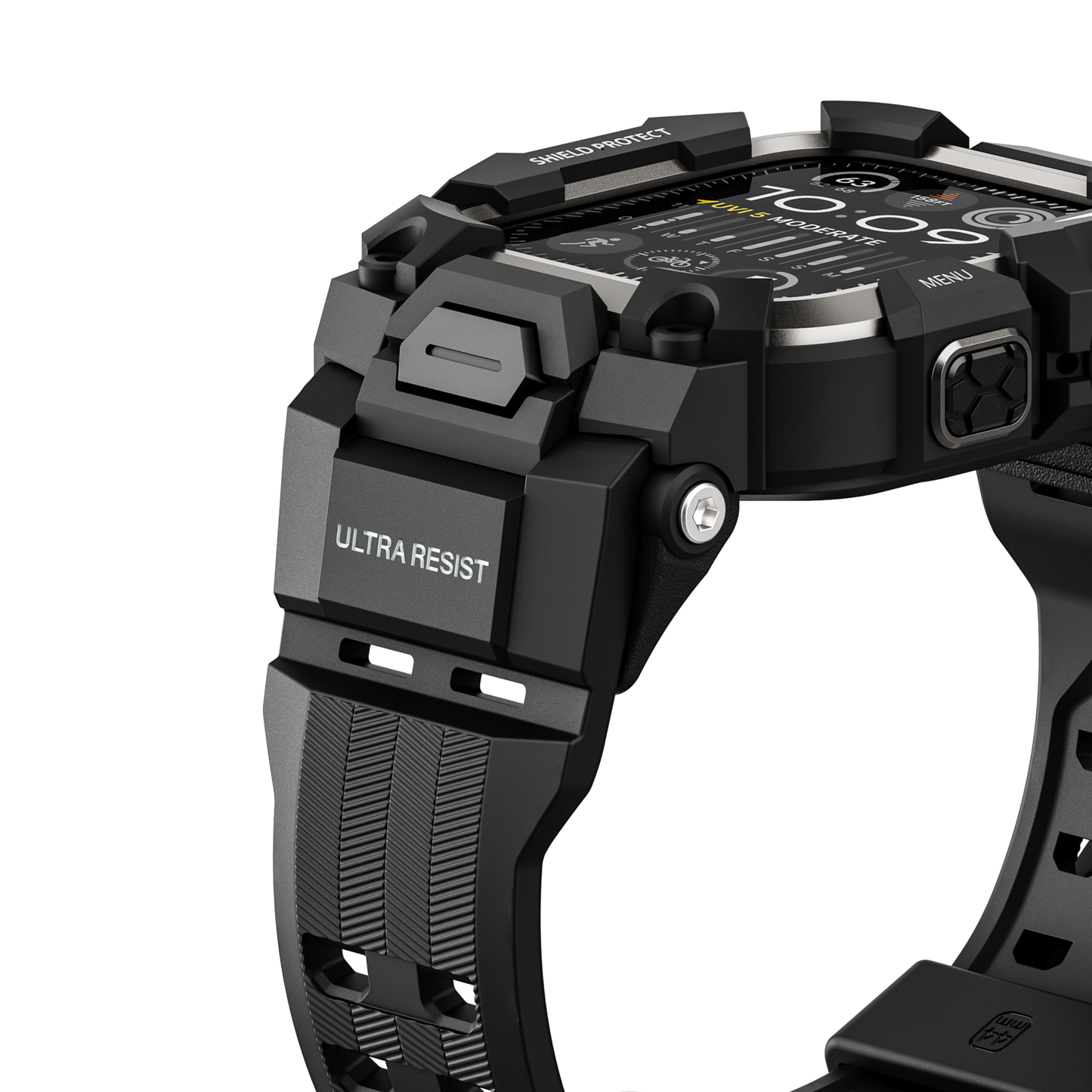 Shield Protect Case Band for Apple Watch Men,Military Grade Shockproof Bumper Cover for iWatch Tactical Band