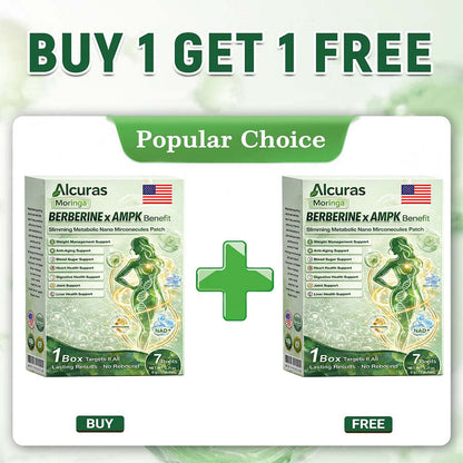 🌟 Alcuras™ Moringa x Berberine x AMPK 8-Benefit Slimming & Metabolic Nano Microneedle Patch us Just once a day Visible changes in 7 days For obesity, loose skin, diabetes, sleep apnea, joint issues, and more