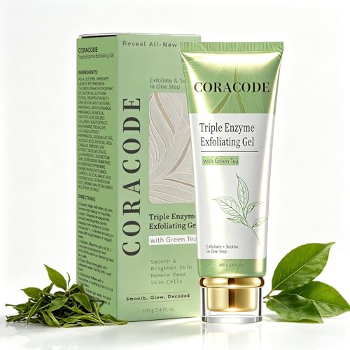 Triple Enzyme Green Tea Exfoliating Aqua Peel Gel, Deep Pore Face Exfoliant, Gentle Facial Exfoliator, Dead Skin Remover, Natural Cellulose for Peeling, Reveal All-New Skin(100ml)