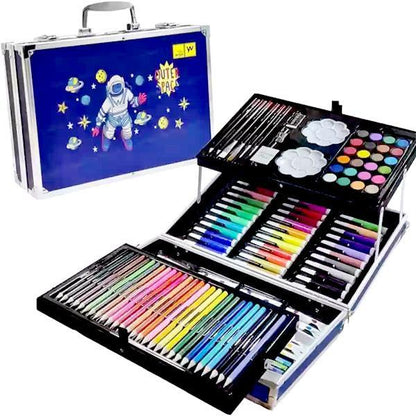 Art Set 145pcs, Art Supplies Set, Drawing Supplies with Portable Aluminum Case Art Kit, Great Gift Artists Drawing Set for Kids, Teens, Boys, Girls, Beginner and Artists (Unicorn-Pink)
