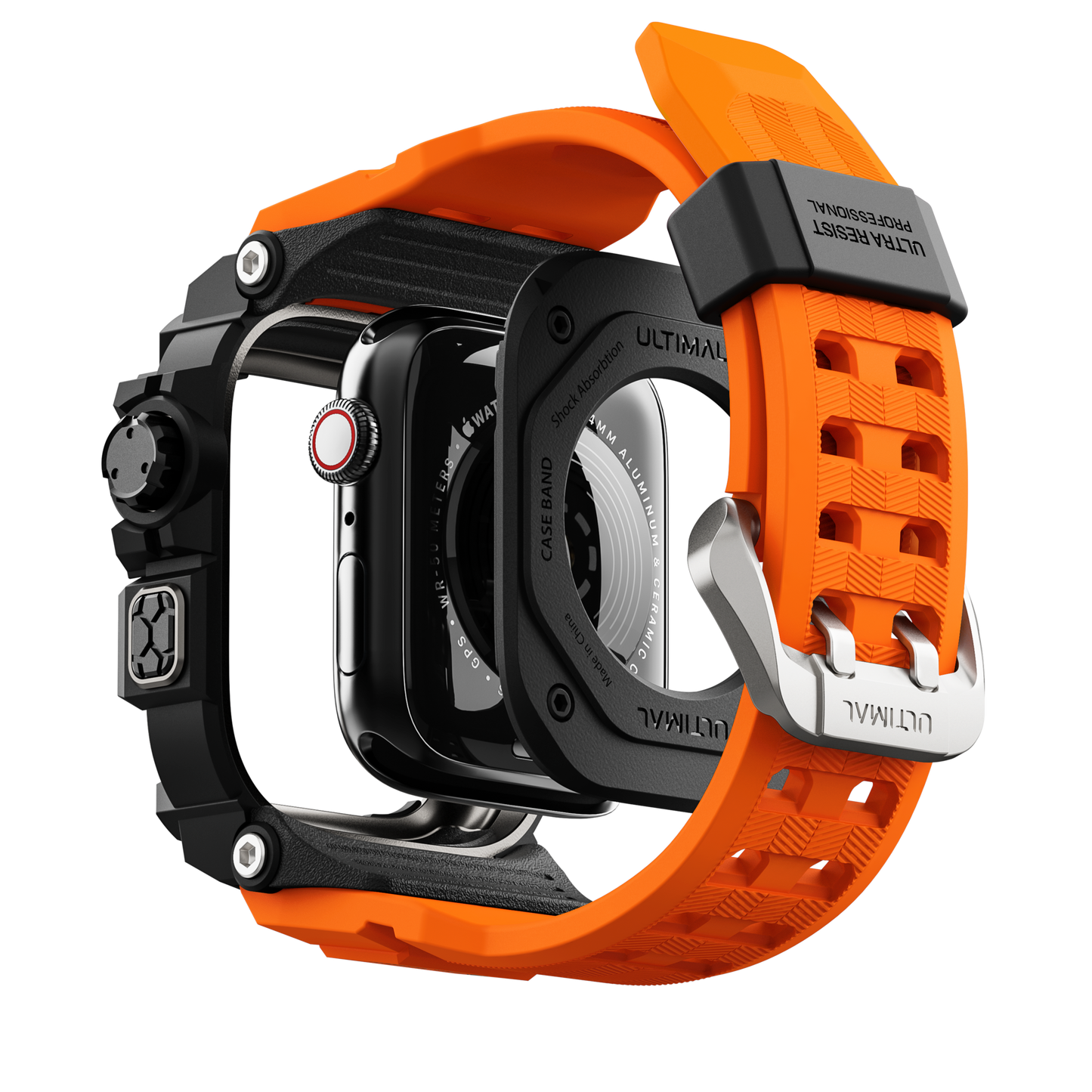 Shield Protect Case Band for Apple Watch Men,Military Grade Shockproof Bumper Cover for iWatch Tactical Band