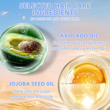 Tgideas Hair Oil Spray - Leave-in Hair Conditioning Oil with Jojoba Oil and Shea Butter -Clear Hair Oil Spray - For Dry Hair, Curly Hair, Detangling, Styling and Moisturizing- for Women & Men 200ml