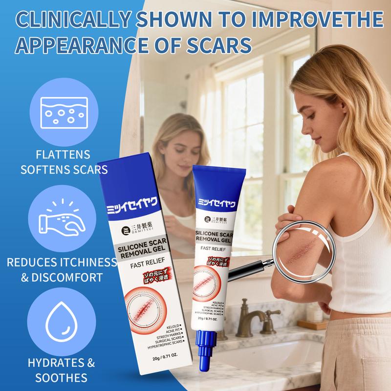 DRMITSUI Advanced Silicone Smoothing Gel - Invisible Repair for Fine Lines, Wrinkles, Acne Scars & Marks | Professional Smoothing Formula for New & Old  30g Scar Cream