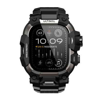 Shield Protect Case Band for Apple Watch Men,Military Grade Shockproof Bumper Cover for iWatch Tactical Band