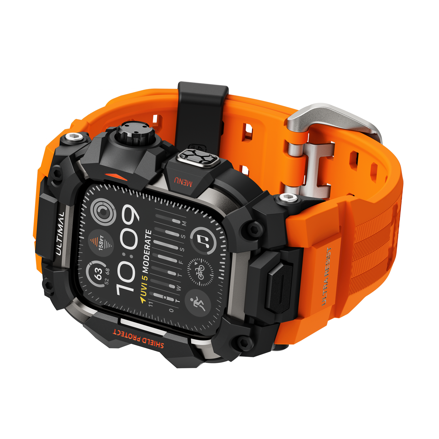 Shield Protect Case Band for Apple Watch Men,Military Grade Shockproof Bumper Cover for iWatch Tactical Band