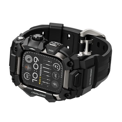 Shield Protect Case Band for Apple Watch Men,Military Grade Shockproof Bumper Cover for iWatch Tactical Band