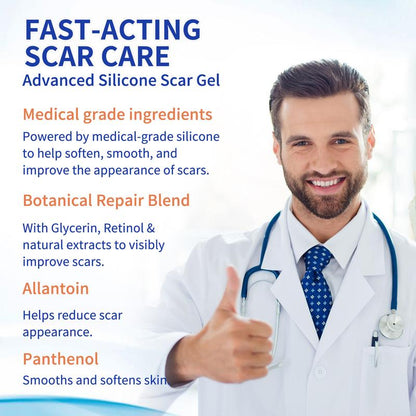 DRMITSUI Advanced Silicone Smoothing Gel - Invisible Repair for Fine Lines, Wrinkles, Acne Scars & Marks | Professional Smoothing Formula for New & Old  30g Scar Cream