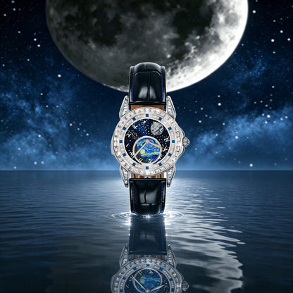 Astral Vortex - Automatic Mechanical Watch for Men l Nebula Moonphase Dial l Bonus Precision Winder Included
