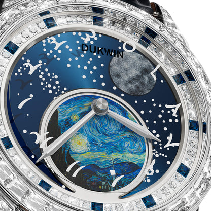 Astral Vortex - Automatic Mechanical Watch for Men l Nebula Moonphase Dial l Bonus Precision Winder Included