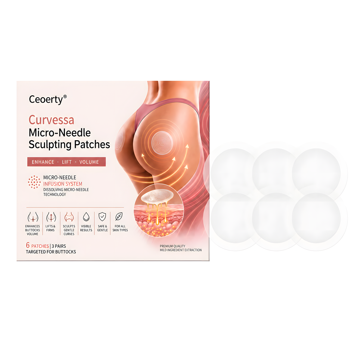 Micro-Needle Firming Patches: Reverse the Flattening Caused by Sitting For Visibly Firmer, Lifted Curves In 4 Weeks, No Surgery
