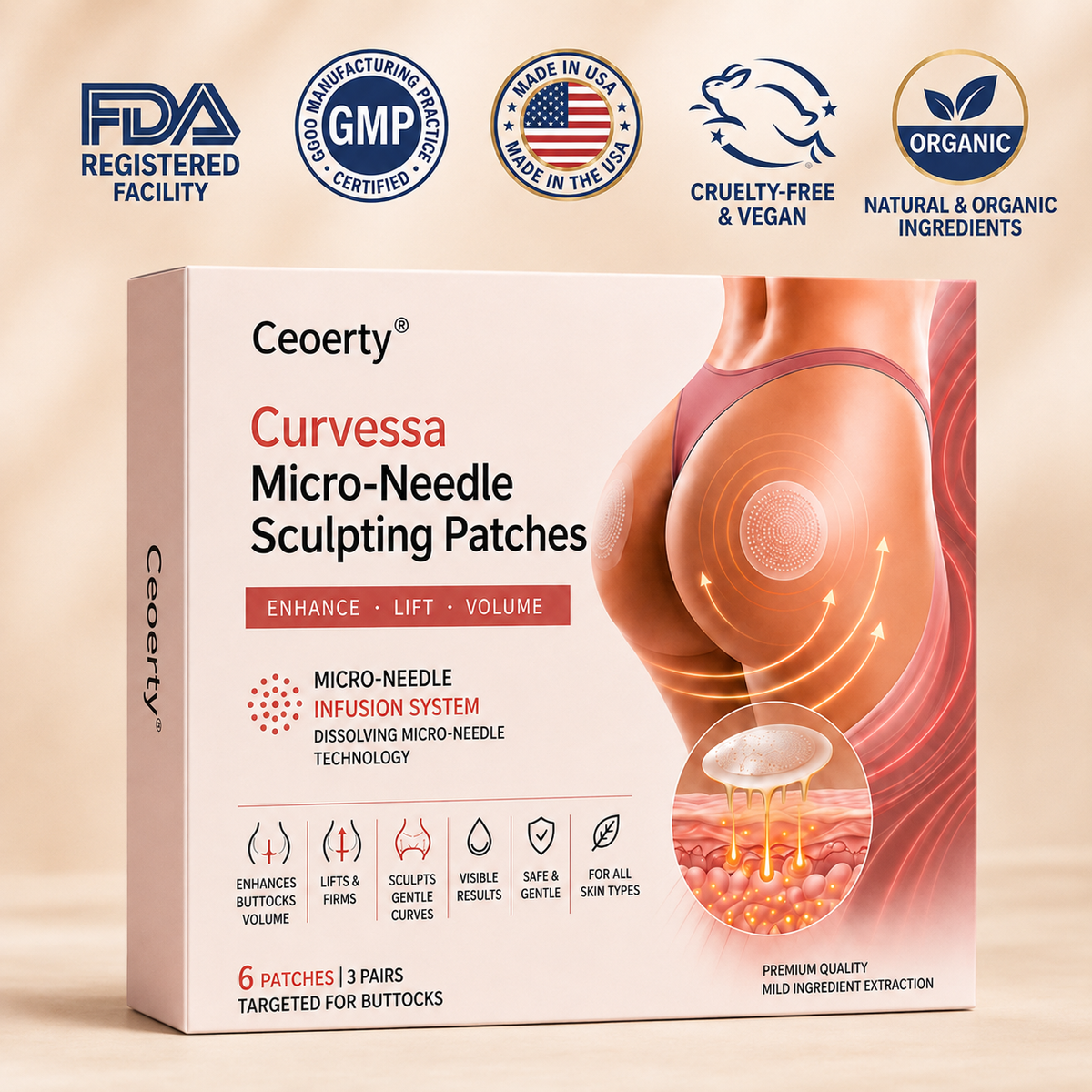 Micro-Needle Firming Patches: Reverse the Flattening Caused by Sitting For Visibly Firmer, Lifted Curves In 4 Weeks, No Surgery