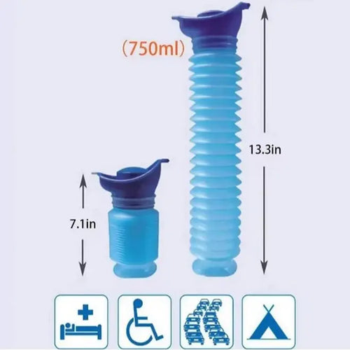Portable Urinal Bucket for Travel & Camping - Reusable 750ml Emergency Set