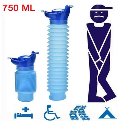 Portable Urinal Bucket for Travel & Camping - Reusable 750ml Emergency Set