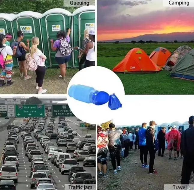 Portable Urinal Bucket for Travel & Camping - Reusable 750ml Emergency Set