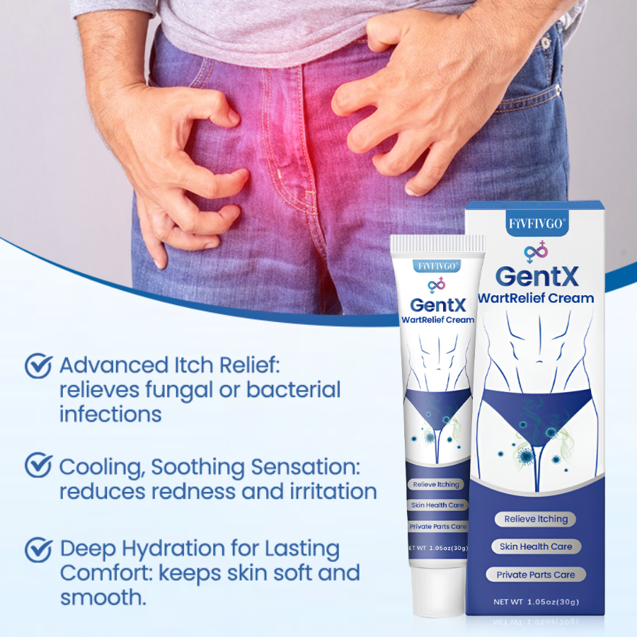 Men’s GentX Relief Cream - Soothing Intimate Skin Cream for Itch, Redness & Discomfort - Cooling Formula with Natural Extracts