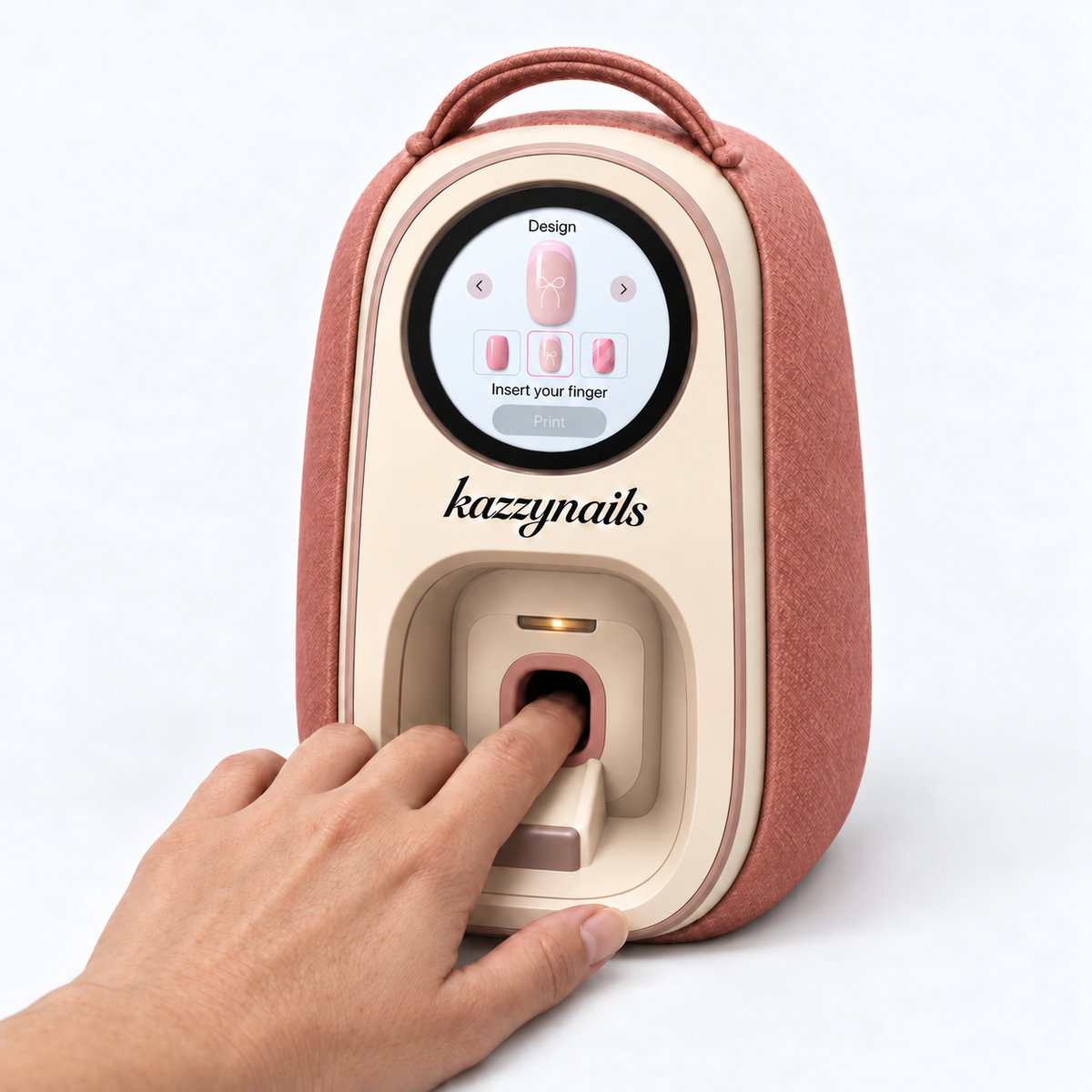 Intelligent 3D Nail Painting Machine, Portable Digital Mobile Nail Art Printer, Support WiFi/DIY, Professional Nails Art Equipment for Beauty & Personal Care for Girls' Home Nails,Rosegold