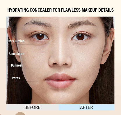 Moisturizing Concealer Face Brightening Concealer Covering Acne Scar and Dark Circles Under The Eyes Concealer Pen Liquid Makeup