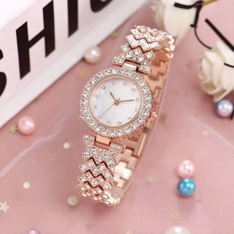 🔥5A Cubic Zircon Watch | Ladies Quartz Diamond Wristwatch Luxury Rose Gold Watch Women Fashion Elegant Bracelet watches