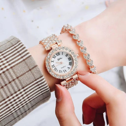 🔥5A Cubic Zircon Watch | Ladies Quartz Diamond Wristwatch Luxury Rose Gold Watch Women Fashion Elegant Bracelet watches