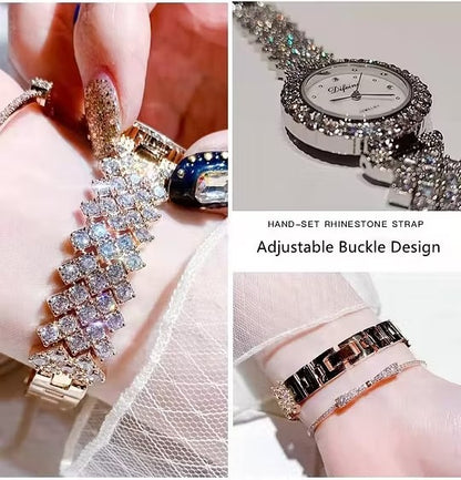 🔥5A Cubic Zircon Watch | Ladies Quartz Diamond Wristwatch Luxury Rose Gold Watch Women Fashion Elegant Bracelet watches
