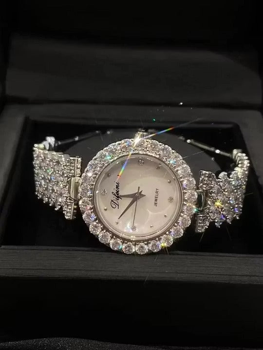 🔥5A Cubic Zircon Watch | Ladies Quartz Diamond Wristwatch Luxury Rose Gold Watch Women Fashion Elegant Bracelet watches