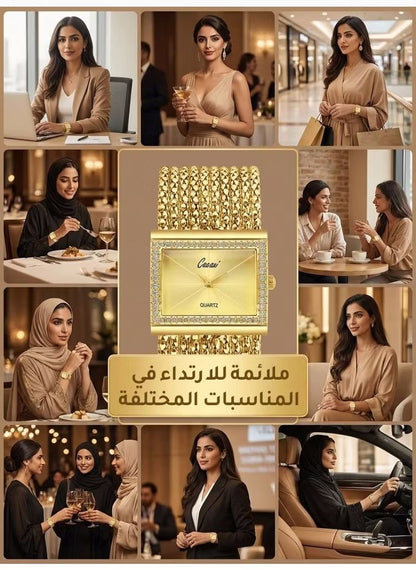 💎 Luxury Women’s Rhinestone Chain Watch ✨ | ساعة نسائية فاخرة بتصميم ساحر ⌚🌟