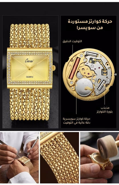 💎 Luxury Women’s Rhinestone Chain Watch ✨ | ساعة نسائية فاخرة بتصميم ساحر ⌚🌟
